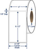 4 x 6-1/2 Non-Perforated Thermal Transfer Labels - 3 Inch Core - 8 Inch OD - SKU 620807