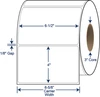 6-1/2 x 4 Thermal Transfer Labels - 3 Inch Core - 8 Inch OD - SKU 623002
