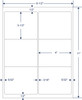 4 x 3 and one third inch white cover-up sheeted labels with permanent adhesive, 6 labels per sheet, 100 sheets and 600 labels per case, SKU 371066