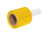 TNB305YELLOW yellow bundling stretch film, 5 inches wide by 1000 feet long, 80 gauge cast film, 12 rolls per case with plastic dispenser