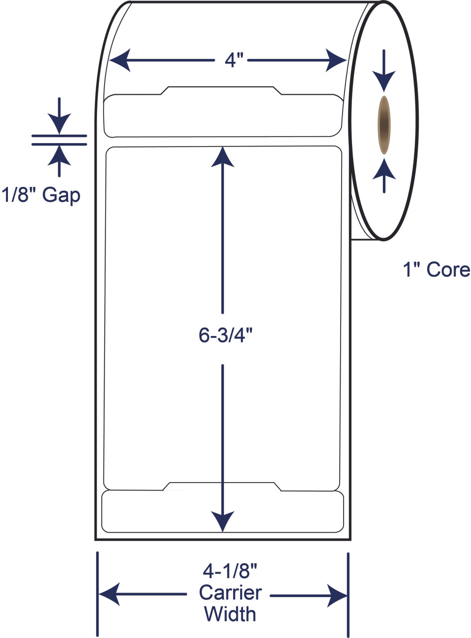4 x 6 FedEx IR scannable labels with 3/4 inch tab SKU 530695