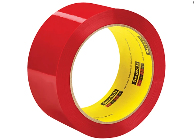 3M Scotch 373 red carton sealing tape, 2 inches wide by 55 yards long, 2.5 mil thick, 36 rolls per case, T901373R