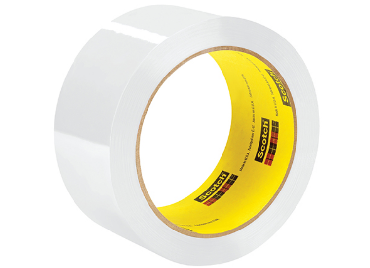 3M Scotch 373 white carton sealing tape, 2 inches wide by 55 yards long, 2.5 mil thick, 36 rolls per case, T901373W