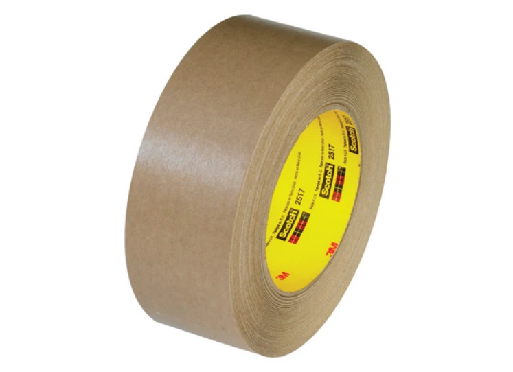 3M Scotch 2517 kraft flatback tape, 2 inches wide by 60 yards, 12-roll pack, medium brown paper backing, T947251712PK