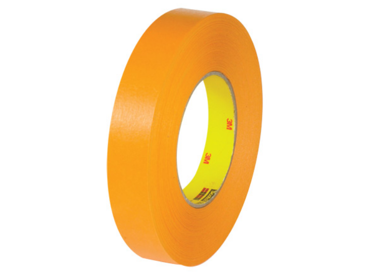 3M 2525 orange performance flatback tape, 3/4 inch wide by 60 yards long, 48 rolls per case, T9442525