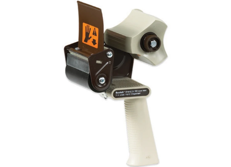3M H183 industrial pistol-grip carton sealing tape dispenser for tape up to 3 inches wide with adjustable brake, TD3MH183