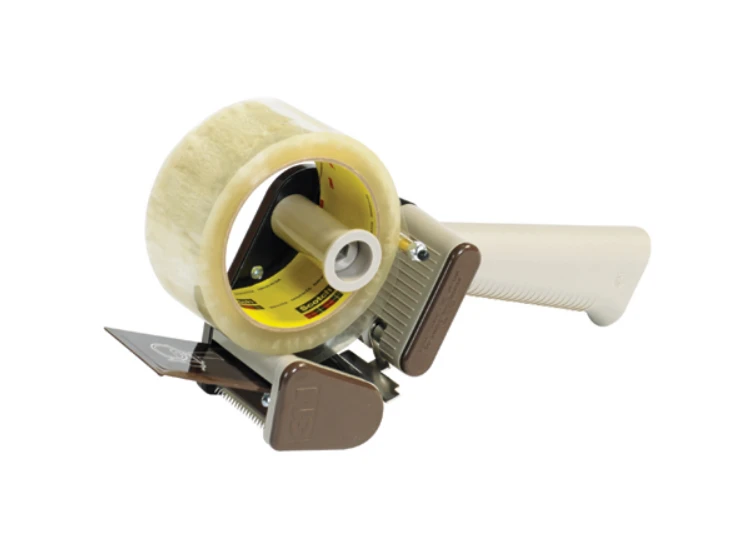 3M Scotch H150 low-noise 2-inch carton sealing tape dispenser with pistol grip and spring-loaded pressure bar, TD3MH150