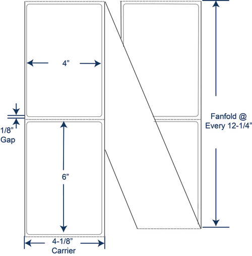 4" x 6" White Fanfold Thermal Transfer Labels – SKU 670004