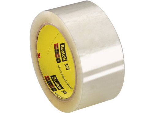 3M Scotch 373 clear carton sealing tape, 2 inches wide by 55 yards long, 2.5 mil thick, 36 rolls per case, T901373