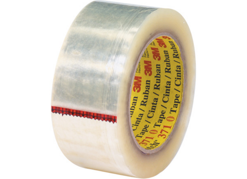 3M Scotch 371 clear carton sealing tape, 2 inches wide by 110 yards long, polypropylene film backing with hot-melt adhesive, 36 rolls per case, T902371