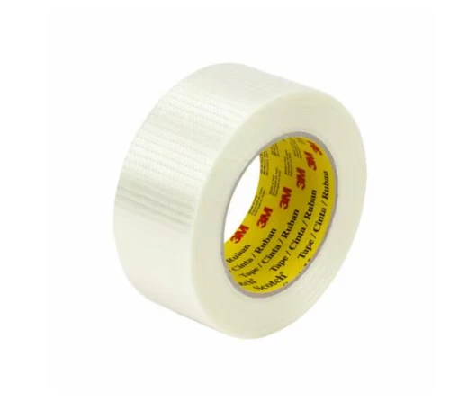 3M Scotch 8959 clear bi-directional filament tape, 1 inch wide by 55 yards per roll, 36 rolls per case, T9158959