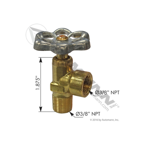 Automann Shutoff Valve 3/8in Male NPT x 3/8in Female NPT (177.423CC) Automann Shutoff Valve 3/8in Male NPT x 3/8in Female NPT (177.423CC)
