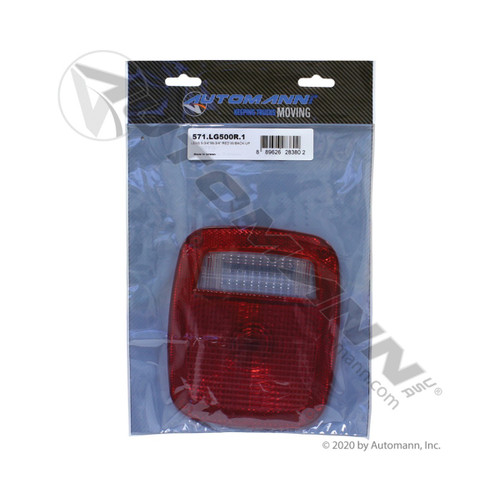 Automann Lens 5-3/4in X 6-3/4in Red w/ Back-Up (571.LG500R.1)