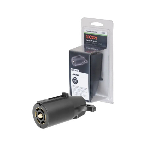 CURT 7-Way RV Blade Connector Plug — Heavy-Duty Trailer Wiring Plug for RVs, Campers, and Trucks (58141)