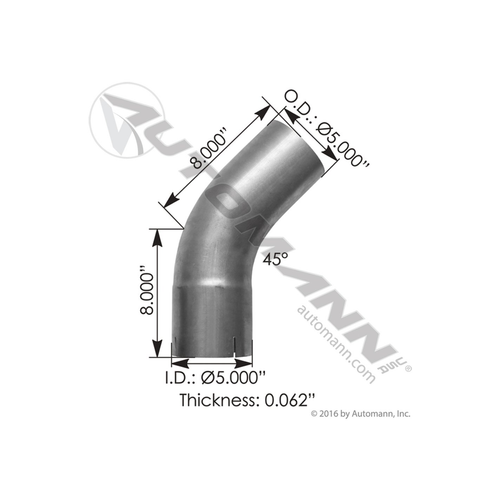 Automann Exhaust Elbow 5in 45° ID-OD ALZ (562.U4545E7A)