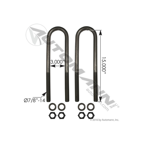 Automann U Bolt Kit 7/8in X 3in X 15in (AUBK5161-154)