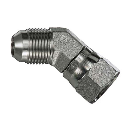 Gates Hydraulic Fitting, Male JIC 37 Flare to Female JIC 37 Flare Swivel – 45° (16MJ16FJX45) Gates Hydraulic Fitting, Male JIC 37 Flare to Female JIC 37 Flare Swivel – 45° (16MJ16FJX45)