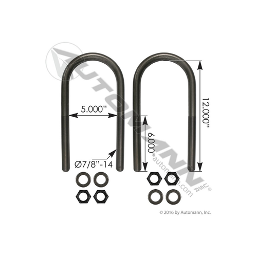 Automann U Bolt Kit 7/8in X 5in X 12in (AUBK5165-12)
