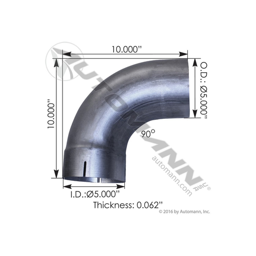 Automann Exhaust Elbow 90° 5in ID-OD (562.U4590E10A)