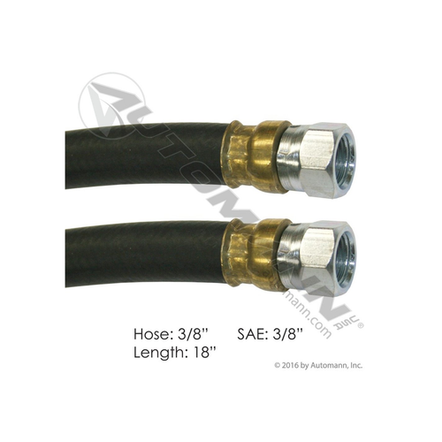 Automann Air Hose Assembly 3/8" x 3/8" SAE Swivel - 18" Length (177.7418)