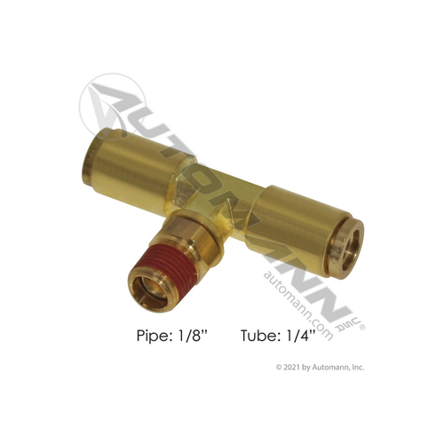 Automann Brass PLC Male Branch Tee 1/4" x 1/8" (177.13B724A)
