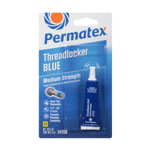 Permatex Medium Strength Threadlocker Blue, 6 ml (24200)