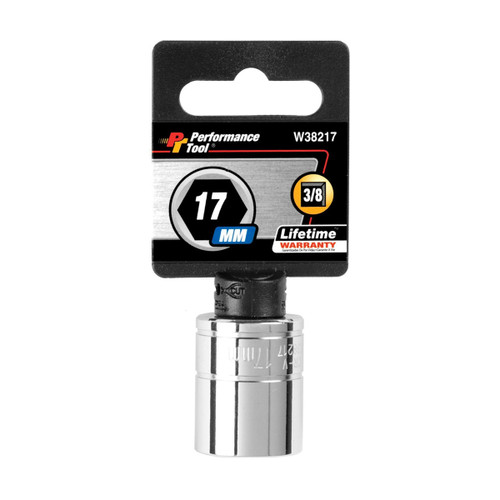 Performance Tool W38217 3/8 drive 17mm chrome socket
