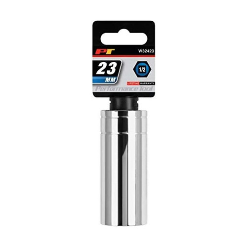 Performance Tool 1/2" Drive 23mm Metric Deep Chrome Socket | W32423