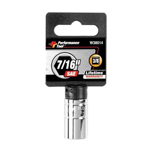 Performance Tool W38014 3/8" Drive 7/16" Deep-Wall 6-Point Impact Socket