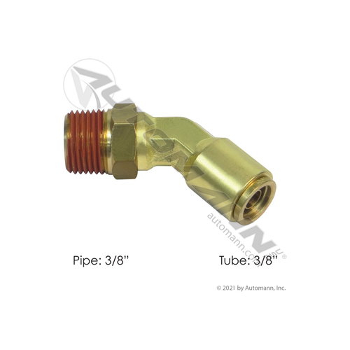 Automann Brass PLC 45 Degree Male Elbow 3/8" x 3/8" (177.13B746C)