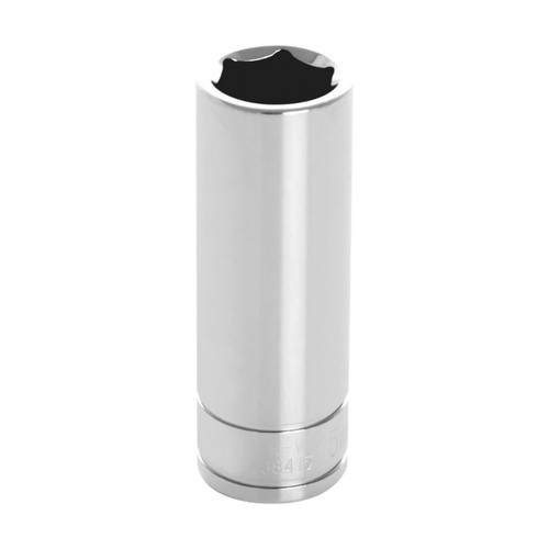 Performance Tool 3/8″ Drive 15mm 6‑Point Deep Chrome Socket (W38415)