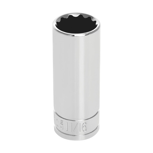 Performance Tool 3/8" Drive 11/16" Chrome Vanadium Socket (W38622)