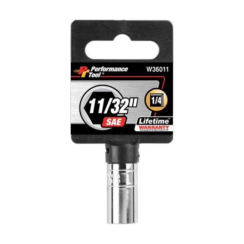 Performance Tool W36011 1/4 drive 11/32 chrome socket