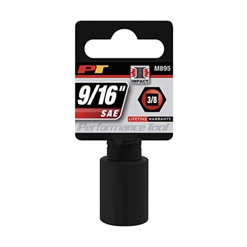 Performance Tool 3/8" Drive 9/16" Standard 6‑Point Impact Socket (M895)