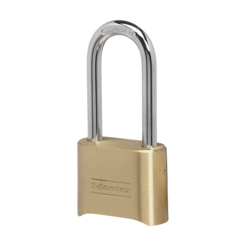 Master Lock 175DLH | Long Shackle Brass Combination Padlock, 2" Wide
