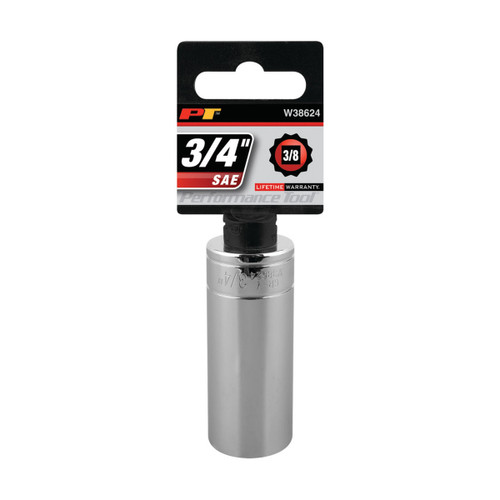 Performance Tool 3/8″ Drive 3/4″ 12‑Point SAE Deep‑Wall Socket (W38624)