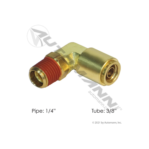 Automann Brass PLC Male SWL Elbow 3/8" x 1/4" (177.13B696B) Automann Brass PLC Male SWL Elbow 3/8" x 1/4" (177.13B696B)