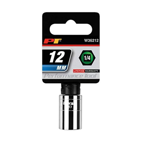 Performance Tool W36212 1/4 drive 12mm chrome socket