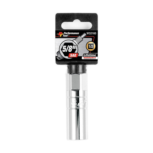 Performance Tool 1/2" Drive 5/8" SAE Deep Chrome Socket | W32160
