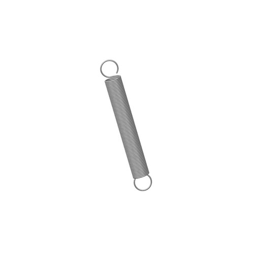 Century Spring Extension Spring, Galvanized Hard‑Drawn, 0.047″ Wire × 0.375″ OD × 6.50″ Free Length (Rate 1.6 lb/in, Max Load 10 lb) (C-239)