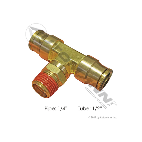 Automann Brass PLC Male Branch Tee 1/2" x 1/4" (177.13B728B) Automann Brass PLC Male Branch Tee 1/2" x 1/4" (177.13B728B)