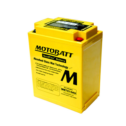 MotoBatt MBTX14AU AGM powersports battery 12V 16.5Ah