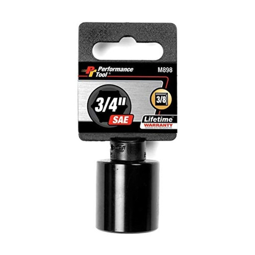 Performance Tool 3/8″ Drive 3/4″ 6‑Point Standard Impact Socket (M898)