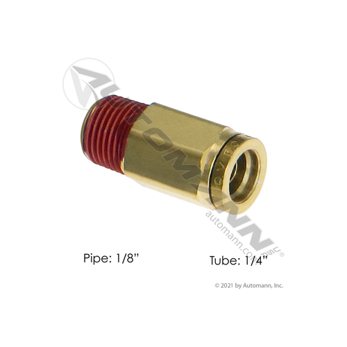 Automann brass PLC male connector 1/4 x 1/8 inch