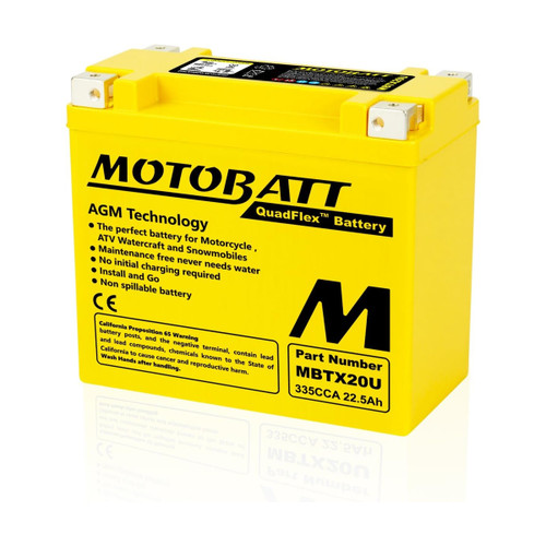Motobatt MBTX20U AGM motorcycle battery 12V 21Ah