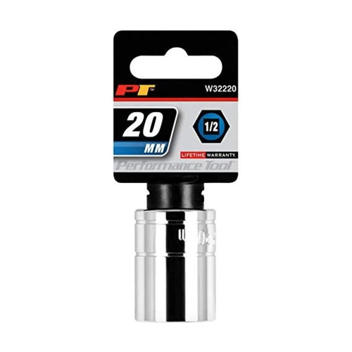Performance Tool 1/2″ Drive 20 mm Chrome Socket (W32220)