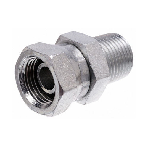Gates 8MP-8FPX Hydraulic Hose Adapter | Male NPTF to Female Swivel NPSM 45°