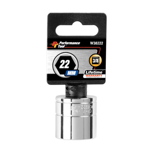 Performance Tool 3/8" Drive 22mm Standard-Wall 6-Point Metric Socket | W38222