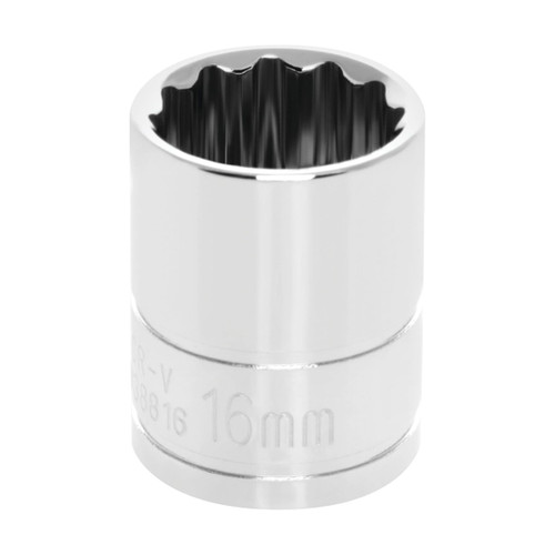 Performance Tool W38816 | 3/8" Drive 16mm 6-Point Deep Chrome Vanadium Socket