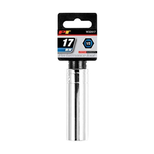 Performance Tool 1/2″ Drive 17 mm Deep Chrome Socket (W32417)